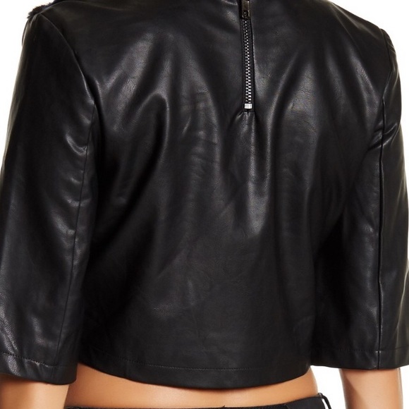 Dance&Marvel Faux Fur and Faux Leather Tee - Picture 4 of 6